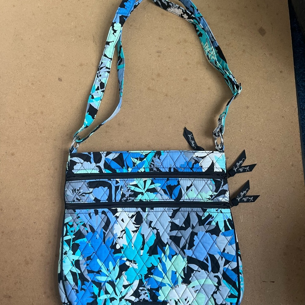 Vera Bradley Blue and Black Crossbody Bag with Adjustable Strap